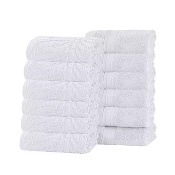 Набор мочалок SUPERIOR из 12 предметов из однотонного хлопка и жаккарда с шевронным узором Zero Twist, белый