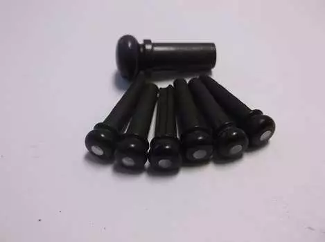 Набор мостовых штифтов из черного дерева, перламутровая точка и концевой штифт из черного дерева Allparts BP-0855-0E0