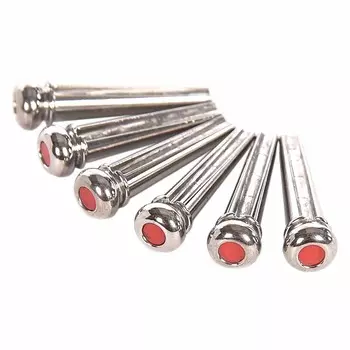 Набор мостовых штифтов Martin APP0007 Luxe из жидкого металла - хром с красной вставкой