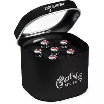 Набор мостовых штифтов Martin Luxe из жидкого металла, хром с красной точкой Luxe Liquidmetal Bridge Pin Set with Red Dot