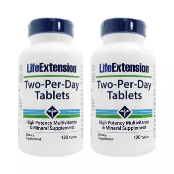 Набор мультивитаминный Life Extension Two-Per-Day, 2 предмета, 120х2 таблеток