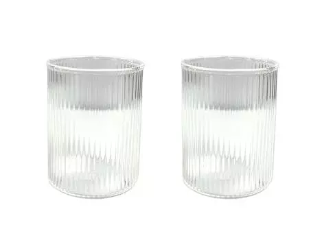 Набор Mulex с вертикальными полосками, 2 стакана для десерта и стакана для капучино