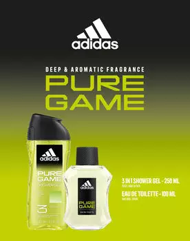 Набор: мужская туалетная вода Adidas Pure Game, 250 мл