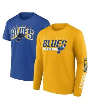 Набор мужских фирменных футболок Rocket золотого и синего цвета St. Louis Blues Bottle Rocket Fanatics, мультиколор