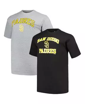 Набор мужских футболок черного и серого цвета San Diego Padres Big and Tall Profile, черный