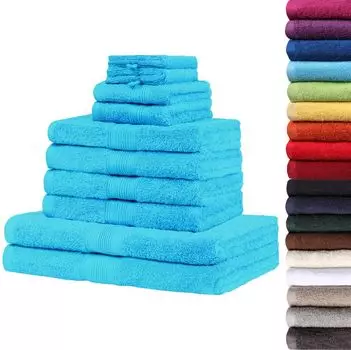 Набор мыльных полотенец, 10 шт., хлопок, 30х30 см, 420г/кв.м, бирюзовый (лазурный) NatureMark