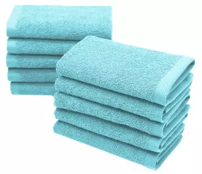 Набор мыльных полотенец, 10 шт., хлопок, 30х30 см, 420г/кв.м, бирюзовый (мятный) Zollner