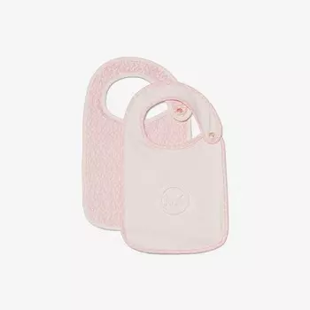 Набор нагрудников для новорожденных, 2 шт, Michael Kors Kids Logo Cotton, светло-розовый