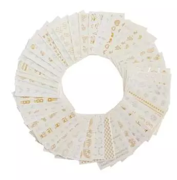 Набор наклеек для ногтей золото и серебро, 30 листов Manybeauty