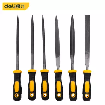 Набор напильников Deli Tools DL2181, набор из 6 предметов 5180мм (с ручкой)