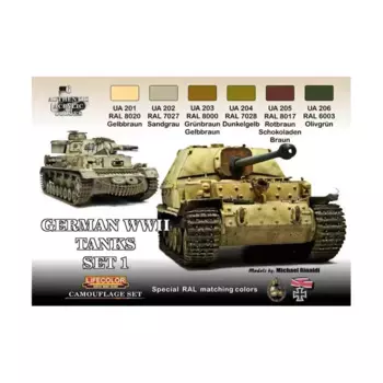 Набор немецких танков времен Второй мировой войны №1, Tank & Vehicle Paint Sets (Lifecolor)
