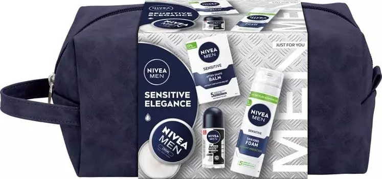 Набор Nivea Sensitive Elegance в косметичке для мужчин 2024