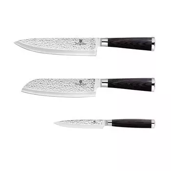 Набор ножей Berlingerhaus из нержавеющей стали, 3 предмета Primal Gloss Collection Santoku BH-2484, черный