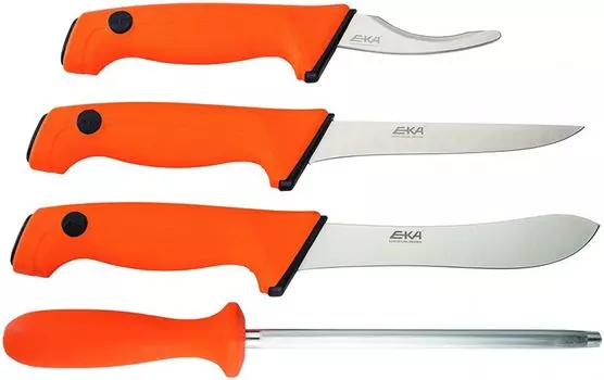 Набор ножей для мясника, нержавеющая сталь, оранжевый/серебристый, 5 предм EKA