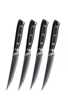 Набор ножей для стейка G10 Minimal Damascus, 4 штуки