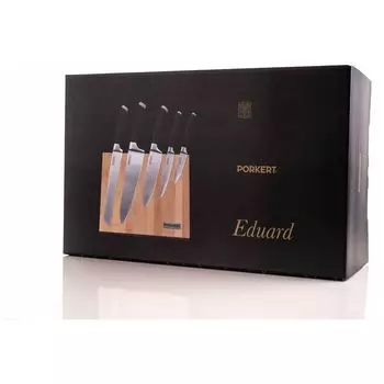 Набор ножей eDUARD 5 шт. + Бамбуковый блок магнитный Porkert