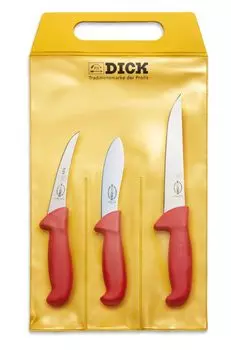 Набор ножей F. DICK, охотничий нож для обвалки, 13 см, нож для снятия шкур, 13 см, нож для пирсинга, 18 см