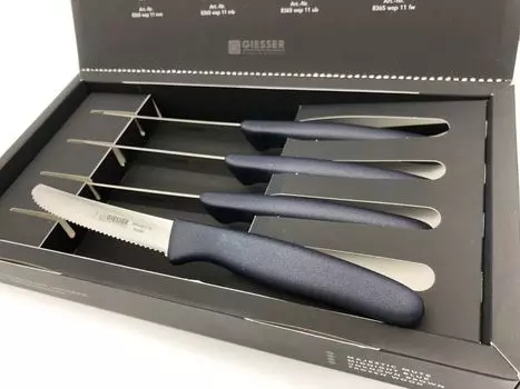 Набор ножей Giesser из 4 шт. в подарочной упаковке, нож для томата, нож для хлеба, универсальный нож 11 см - неизвестный коричневый GIESSER MESSER