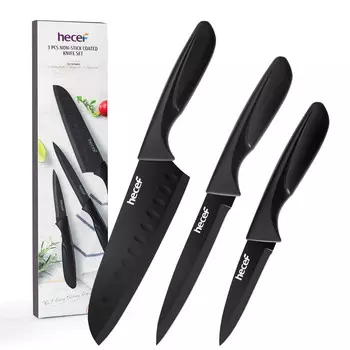 Набор ножей Hecef Santoku, 3 штуки