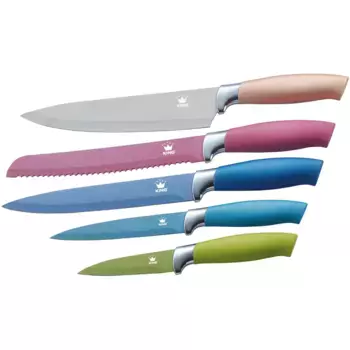 Набор ножей KING «Металлик», (набор, 5 шт.), цвет grn/hellblau/mittelblau/pink/blassrosa