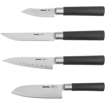 Набор ножей Metaltex «Азия», (набор, 4 шт.), серебристый/черный