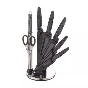 Набор ножей Michelino, 8 предметов, с акриловой подставкой, карбон