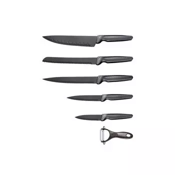 Набор ножей Michelino из 6 предметов (5 ножей и 1 нож), острые лезвия из нержавеющей стали, кухонный нож, нож для мяса, серый