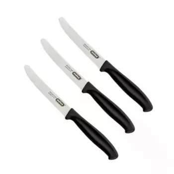 Набор ножей Mulex (набор, 3 предмета), очень острый зазубренный край и эргономичная ручка, черный