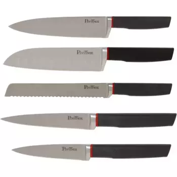 Набор ножей PINTINOX «Живой», (набор, 5 шт.), нержавеющая сталь, можно мыть в посудомоечной машине, цвет edelstahlfarben/schwarz