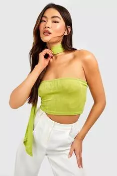 Набор объединенной бандо и шарфа из ацетата Boohoo, шартрез