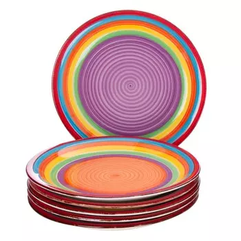 Набор обеденных тарелок MamboCat Ibiza, 6 предметов, мультиколор