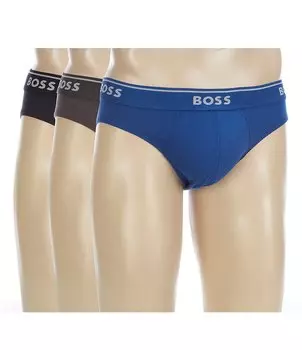 Набор однотонных трусов Hugo Boss (3 шт.), синий