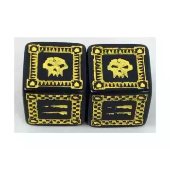 Набор Orc d6 — черный с желтым (2), Battle Dice - Fantasy