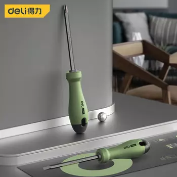 Набор отверток Deli, домашняя серия, отвертка из хромованадиевой стали, шлицевая отвертка HT1106L,