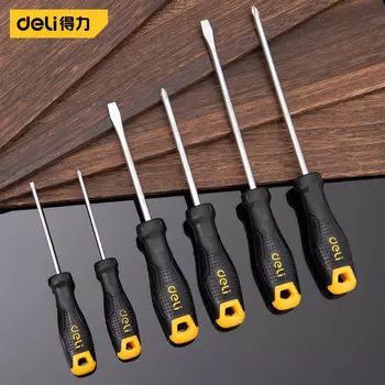 Набор отверток Deli, набор отверток, инструменты для ремонта, набор из 6 предметов с магнитной присоской DL620106