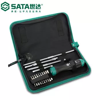 Набор отверток с храповым механизмом SATA Tools, 26 предметов 09343