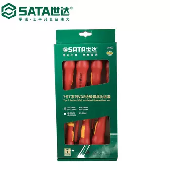 Набор отверток SATA Tools, 7 предметов, изолированные VDE серии T 09303