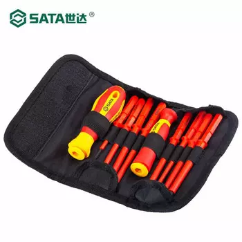 Набор отверток со сменной головкой SATA, 10 предметов, изолированных и устойчивых к напряжению VDE 09304 — специальная отвертка для электриков