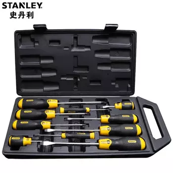 Набор отверток STANLEY с плоской головкой Phillips и пластиковой ручкой, 10 предметов 65-005C-23