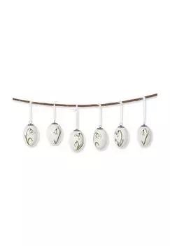 Набор пасхальных яиц Willmare, 6 шт. белый/зеленый Loberon, белый/зеленый