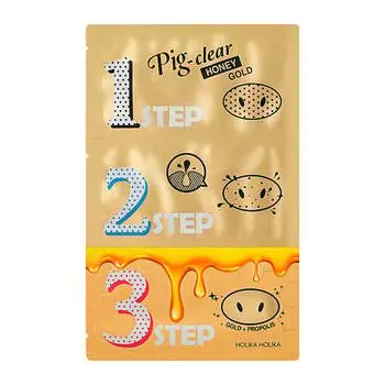 Набор патчей для очищения от черных точек, 3 шт. Holika Holika, Pig-Clear Honey Gold