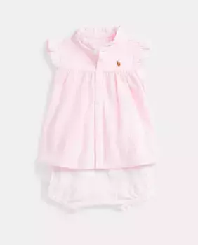 Набор пике для девочки с вышитой лошадкой Polo Ralph Lauren, светло-розовый