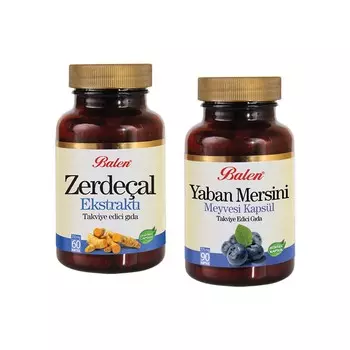 Комплекс Balen Черника 375 мг, 90 капсул + Виноградные косточки 375 мг, 60 капсул + Экстракт куркумы 250 мг, 60 капсул