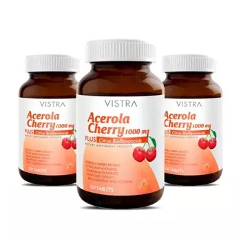 Набор пищевых добавок Барбадосская Вишня (Ацерола) витамин С 1000 мг, 3 шт, 100 таблеток