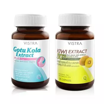 Комплекс Vistra Gotu Kola Extract Plus Zinc + Kiwi Extract 50 mg, 2 банки по 30 капсул
