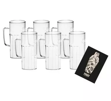 Набор пивных бокалов Gsser из 6 кувшинов с набором калибровочных стаканов емкостью 0,5 л - 6 пивных бокалов Mixcompany