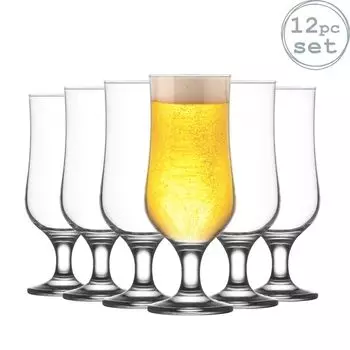 Набор пивных бокалов LAV Nevakar на ножке — крафтовое пиво, эль и сидр — 385 мл — упаковка из 12 шт