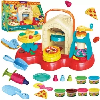 Набор пластилина с машиной для пиццы, креативной соковыжималкой, ножом и тарелкой Inna marka