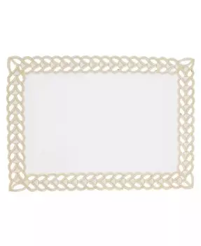 Набор плетеных подставок для столовых приборов Bliss Border размером 4,14 x 20 дюймов Saro Lifestyle, золото