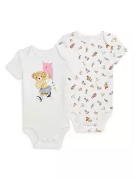 Набор подарочных коробок для детского боди из 2 частей Ralph Lauren, цвет Nantucket Bear